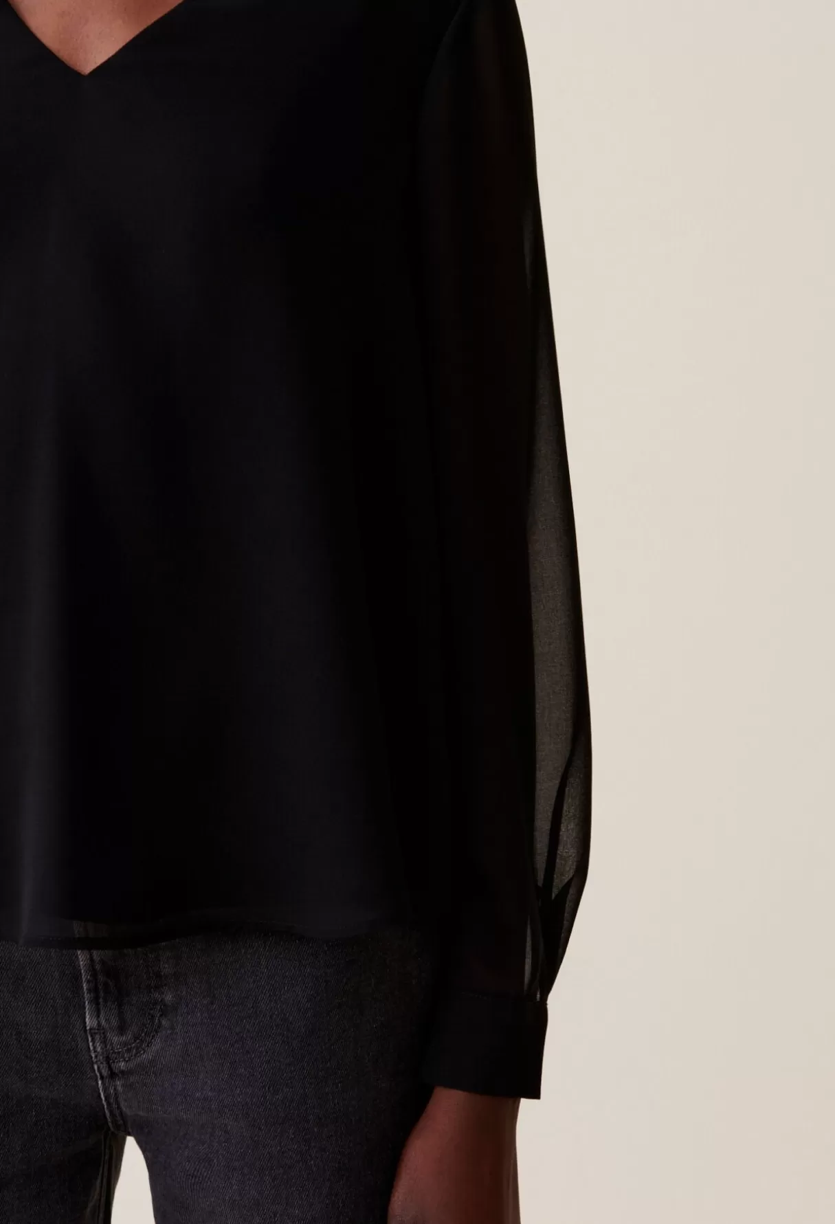 Tops Et Chemises-Claudie Pierlot Blouse fluide transparente Noir