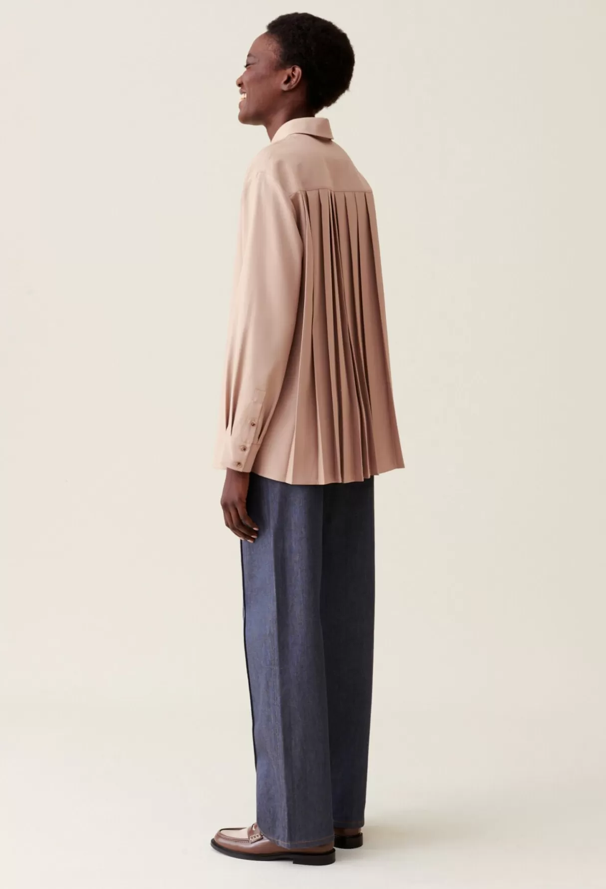 Tops Et Chemises-Claudie Pierlot Chemise oversize plissée Beige