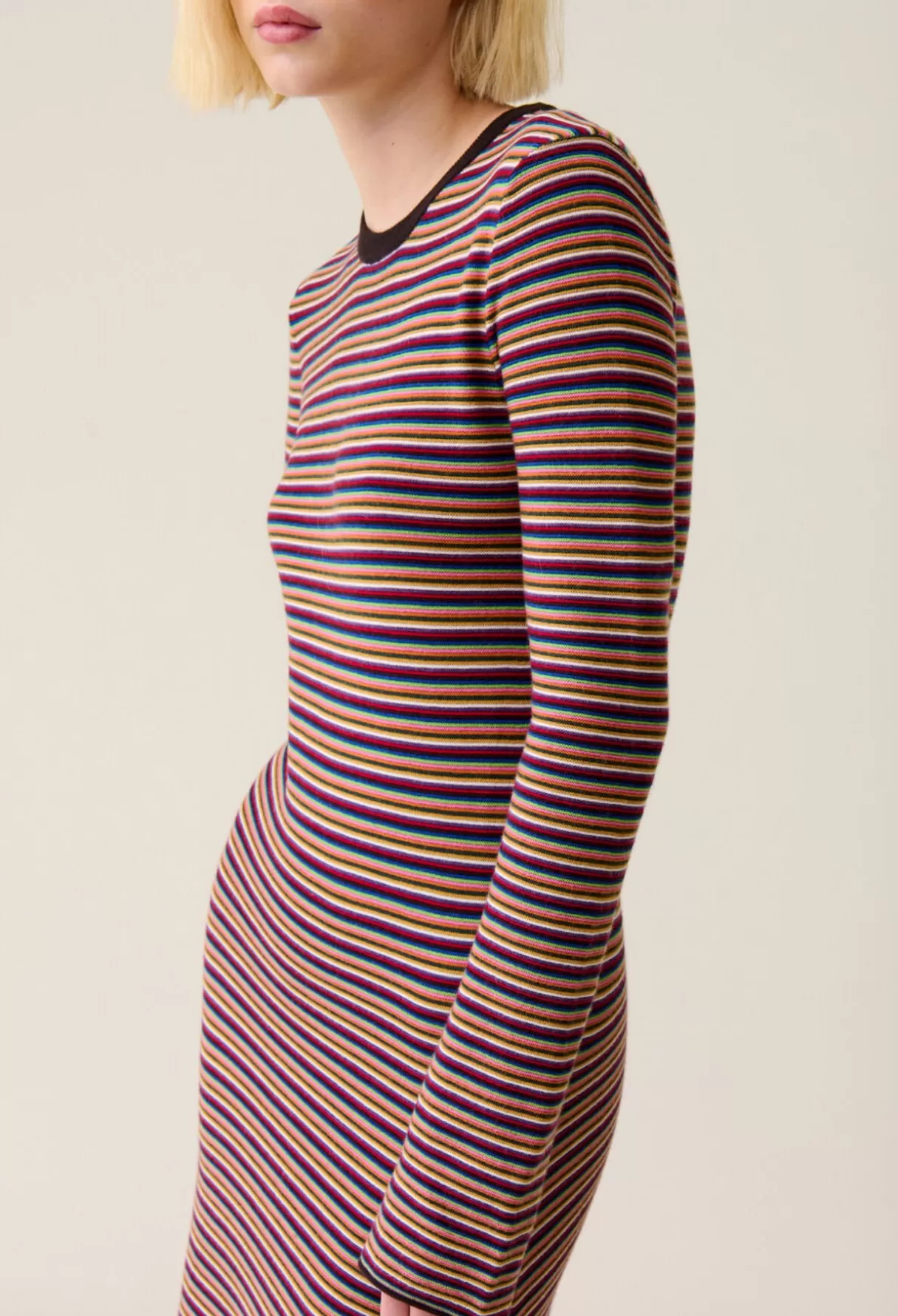 Robes-Claudie Pierlot Robe longue tube laine Multico