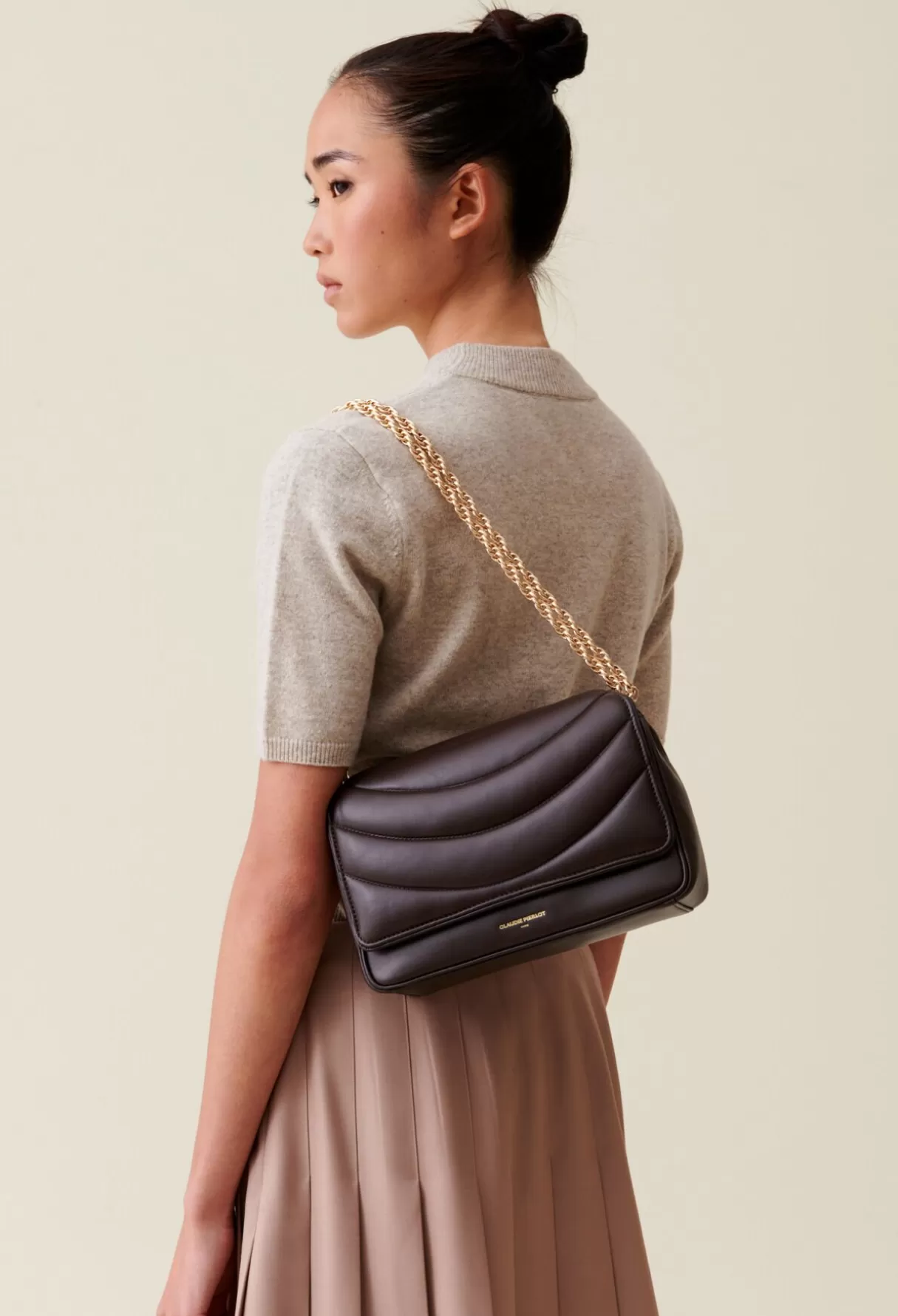 Sacs à Bandoulière | Sacs Porté épaule-Claudie Pierlot Sac Alba cuir matelassé chaîne Marron