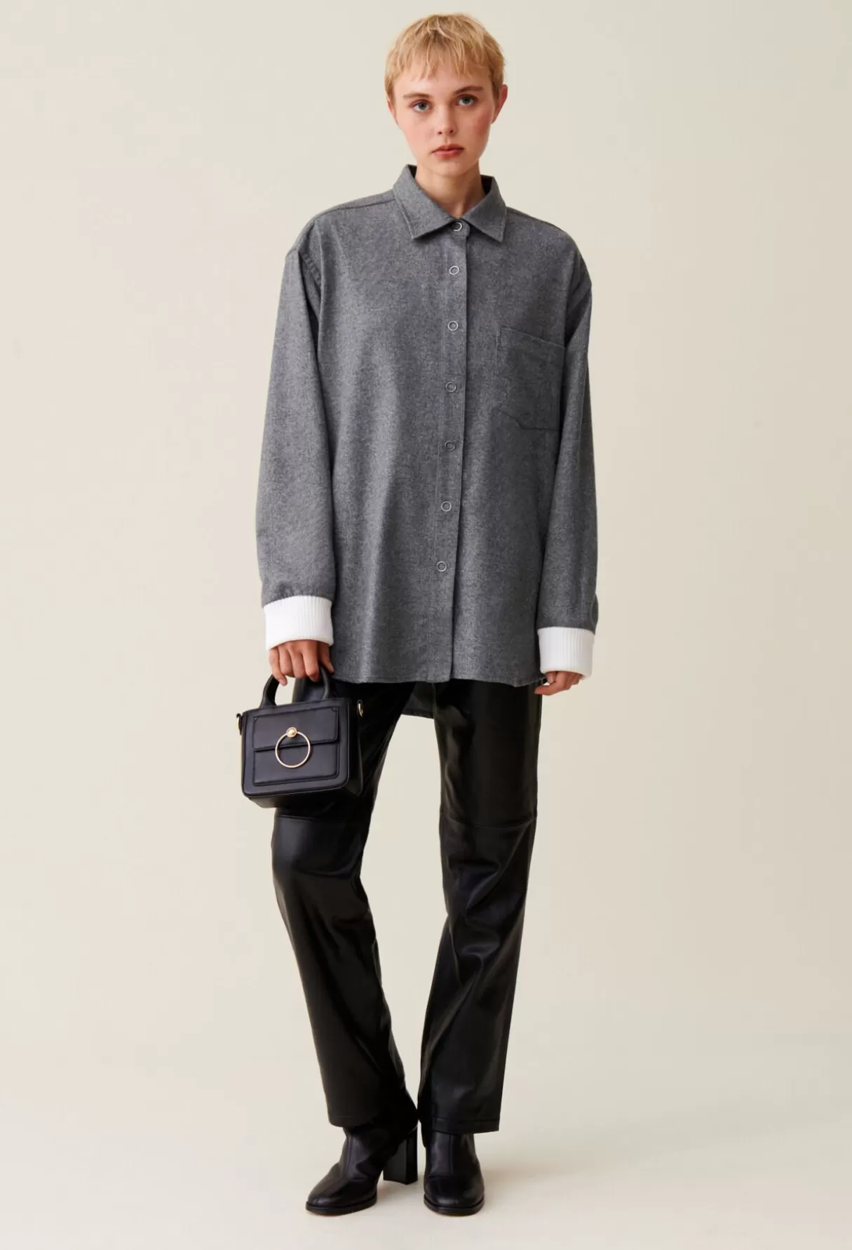Tops Et Chemises-Claudie Pierlot Surchemise oversize gris Grisfonce