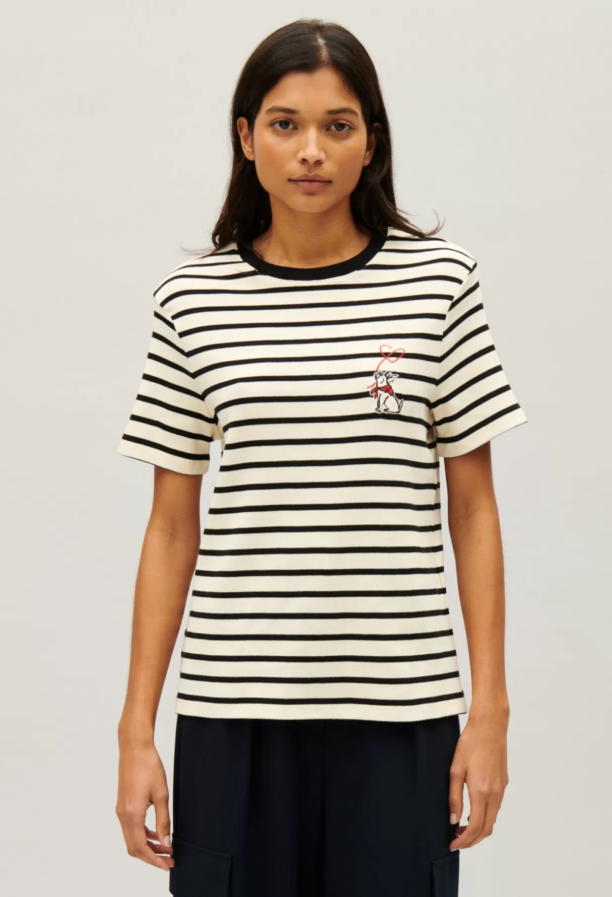 T-Shirts-Claudie Pierlot Tee-shirt marinière rayée Bicolore