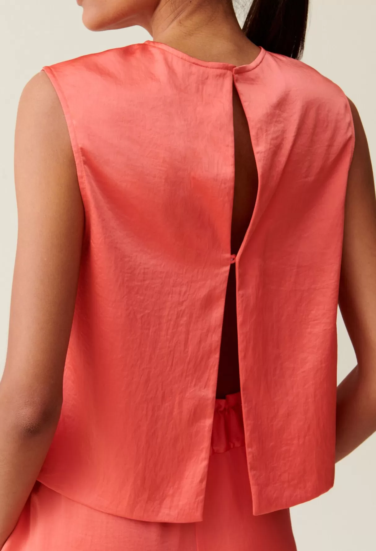 Tops Et Chemises-Claudie Pierlot Top sans manches dos ouvert Mandarine